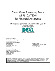 Form EQP3524 Clean Water Revolving Funds Application for Financial Assistance - Michigan