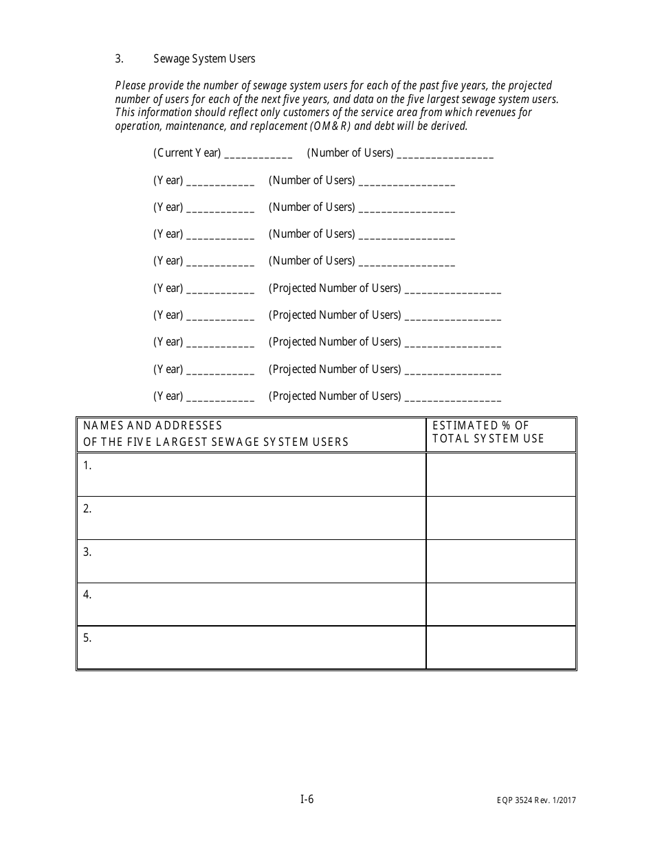 Form EQP3524 Clean Water Revolving Funds Application for Financial Assistance - Michigan, Page 7