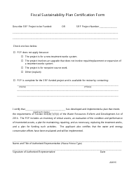 Document preview: Fiscal Sustainability Plan Certification Form - Michigan