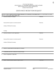 Document preview: Grievance Mediation Request Form - Michigan