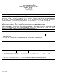Document preview: Form BFS-1054 Certified Fire Inspector Continuing Education Program Approval Application - Michigan