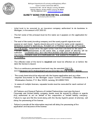 Form LC-MW-816 &quot;Surety Bond for Non-retail License&quot; - Michigan, Page 2