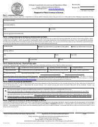 Document preview: Form LCC-108 Request to Place License in Escrow - Michigan