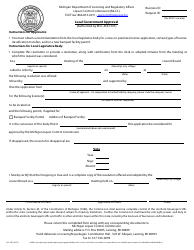 Document preview: Form LCC-106 Local Government Approval - Michigan