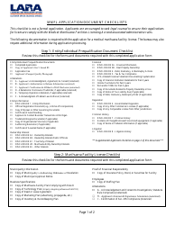 Mmfl Application Document Checklists - Michigan