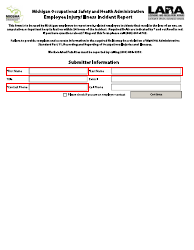 Document preview: Employee Injury/Illness Incident Report Form - Michigan