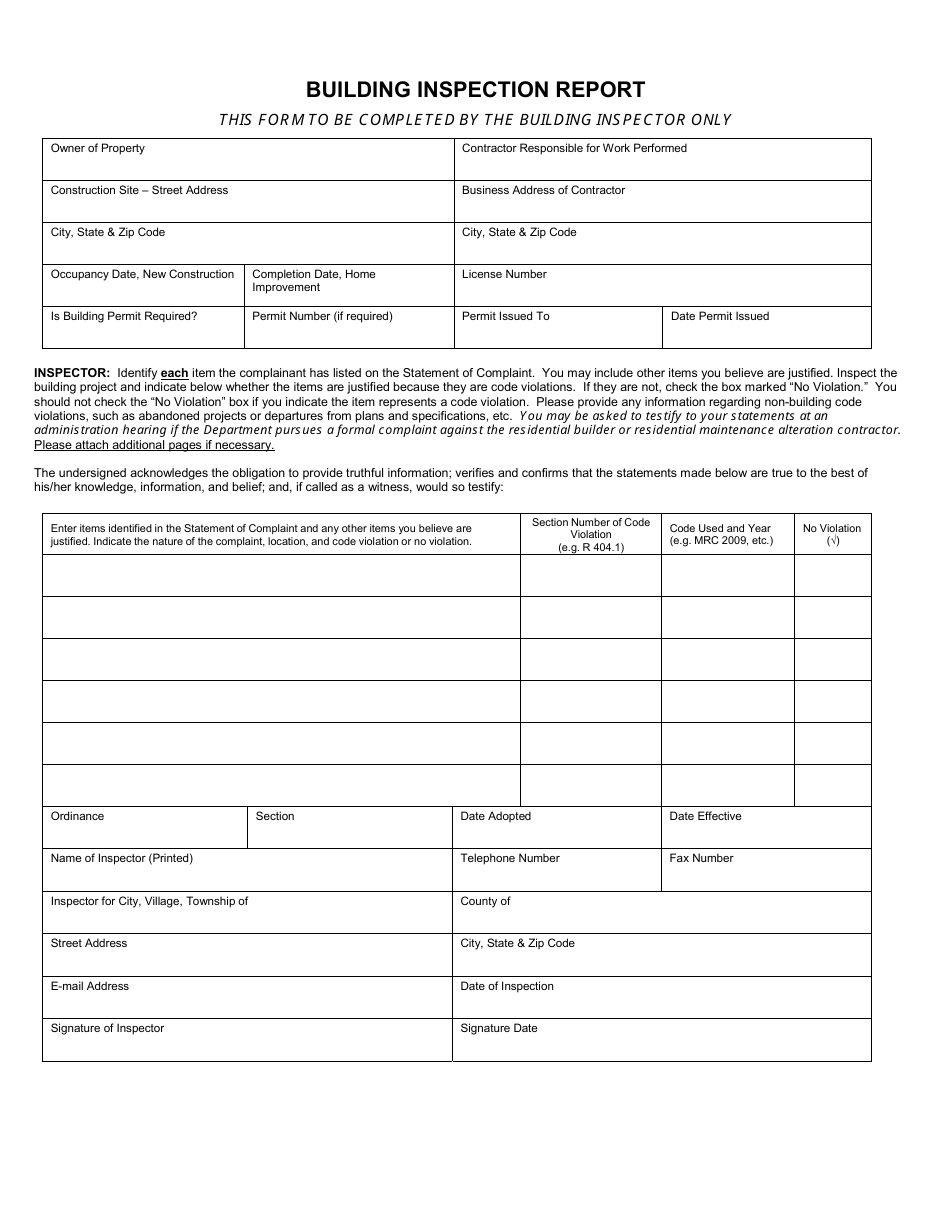 Residential Builders - Statement of Complaint - Michigan, Page 3