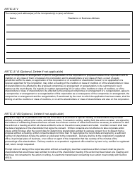 Form CSCL/CD-500 Articles of Incorporation for Use by Domestic Profit Corporations - Michigan, Page 2