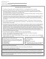 Form CSCL/CD-511 Restated Articles of Incorporation for Use by Domestic Nonprofit Corporations - Michigan, Page 4