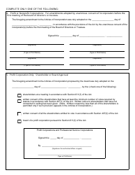Form CSCL/CD-515 Certificate of Amendment to the Articles of Incorporation - Michigan, Page 2