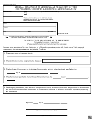 Form CSCL/CD-517 Certificate of Abandonment of Amendment - Michigan