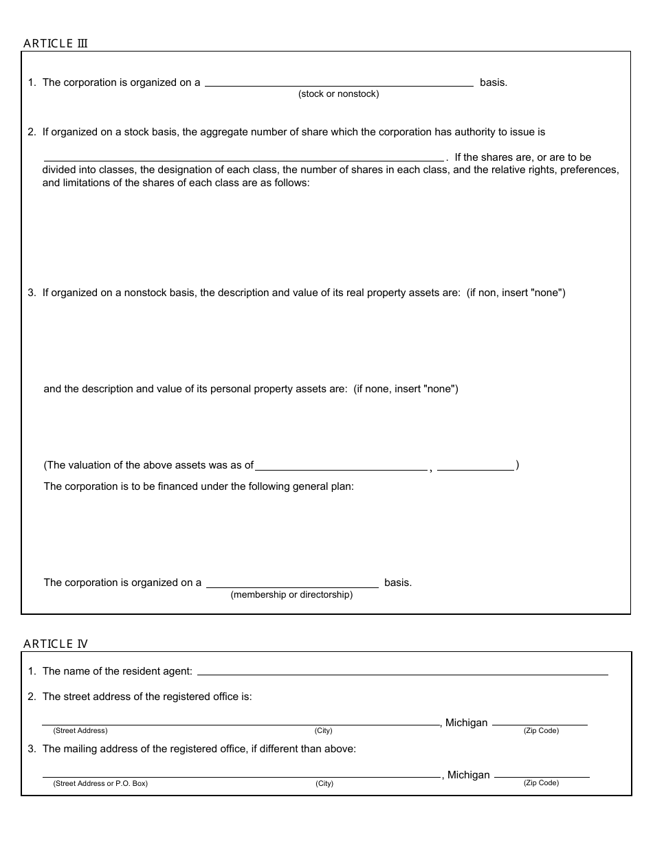 Form CSCL / CD-512A Restated Articles of Incorporation for Use by Ecclesiastical Corporations - Michigan, Page 2