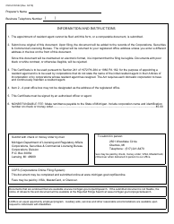Form CSCL/CD-522 Certificate of Appointment of Resident Agent for Use by Domestic Corporations - Michigan, Page 2