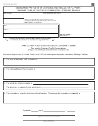 Document preview: Form CSCL/CD-545 Application for Registration of Corporate Name for Use by Foreign Profit Corporations - Michigan