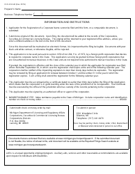 Form CSCL/CD-545 Application for Registration of Corporate Name for Use by Foreign Profit Corporations - Michigan, Page 2