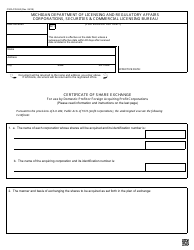 Document preview: Form CSCL/CD-553 Certificate of Share Exchange for Use by Domestic Profit or Foreign Acquiring Profit Corporations - Michigan
