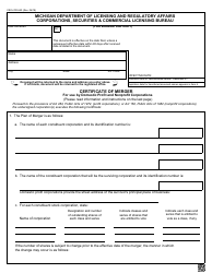 Document preview: Form CSCL/CD-550 Certificate of Merger for Use by Domestic Profit and Nonprofit Corporations - Michigan