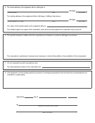 Form CSCL/CD-560 &quot;Application for Certificate of Authority to Transact Business or Conduct Affairs in Michigan for Use by Foreign Corporations&quot; - Michigan, Page 2