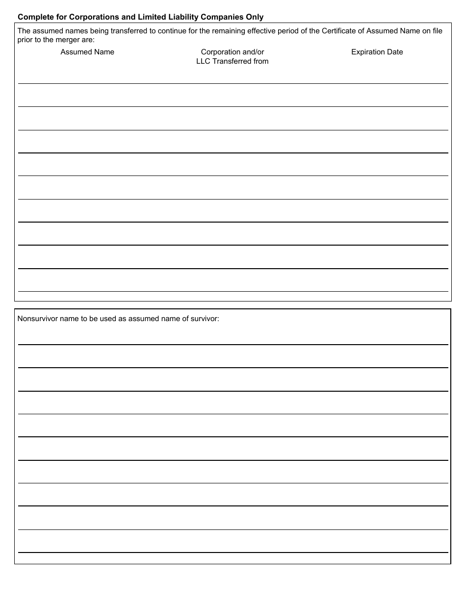 Form CSCL / CD-550M Certificate of Merger - Cross Entity Merger for Use by Corporations, Limited Liability Companies, and Limited Partnerships - Michigan, Page 2