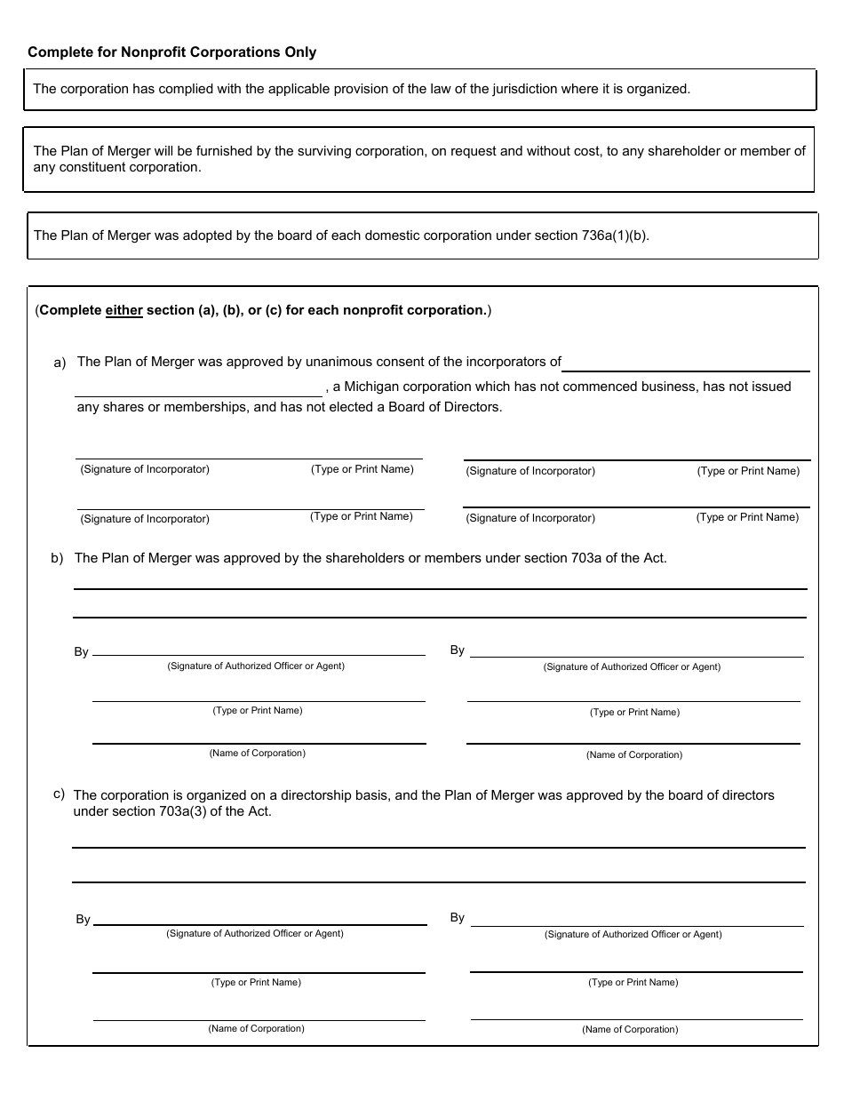 Form CSCL / CD-550M Certificate of Merger - Cross Entity Merger for Use by Corporations, Limited Liability Companies, and Limited Partnerships - Michigan, Page 5