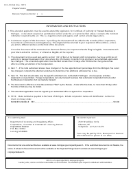 Form CSCL/CD-562 &quot;Amended Application for Certificate Ofauthority to Transact Business in Michigan for Use by Foreign Profit Corporations&quot; - Michigan, Page 3