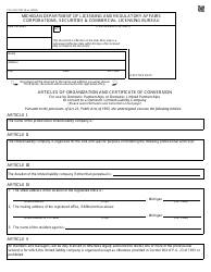 Document preview: Form CSCL/CD-753P Articles of Organization and Certificate of Conversion - Michigan