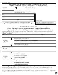 Document preview: Form CSCL/CD-754 Certificate of Conversion for Use by a Limited Liability Company Converting Into a Business Organization - Michigan