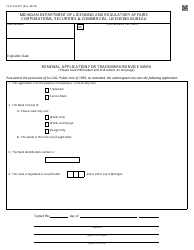 Form CSCL/CD-601 Renewal Application for Trademark/Service Mark - Michigan