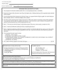 Form CSCL/LCE-603 Assignment of Trademark/Service Mark - Michigan, Page 2