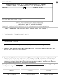 Form CSCL/CD-602 Application for Registration of Insignia - Michigan