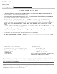 Form CSCL/CD-602 Application for Registration of Insignia - Michigan, Page 2
