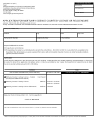 Document preview: Form CSCL/LMS-011 Application for Mortuary Science Courtesy License or Relicensure - Michigan