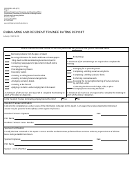 Document preview: Form CSCL/LMS-600 Embalming and Resident Trainee Rating Report - Michigan