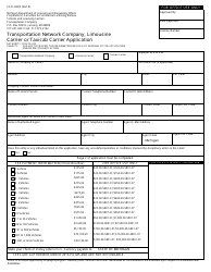 Form CSCL/3005 Transportation Network Company, Limousine Carrier or Taxicab Carrier Application - Michigan