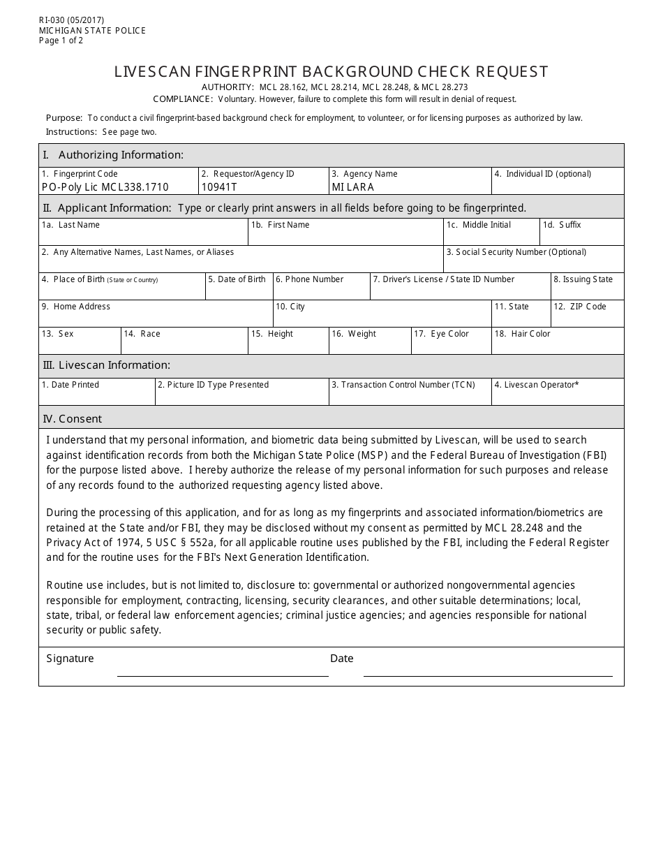Form CSCL / LPY-050 Polygraph Examiner,intern, Reciprocal or Temporary License Application - Michigan, Page 3