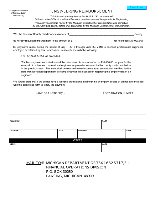 Form 2044  Printable Pdf