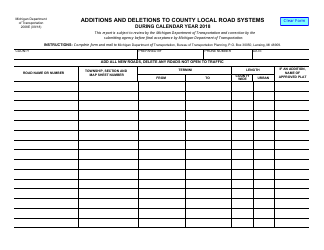 Document preview: Form 2008E Additions and Deletions to County Local Road Systems - Michigan