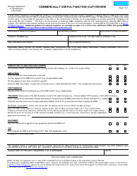 Form 4109 &quot;Commercially Useful Function (Cuf) Review&quot; - Michigan