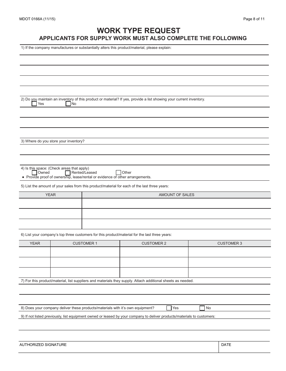 Form 0166A Dbe Certification Additional Information Required - Michigan, Page 8