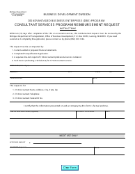 Document preview: Form 0163 Consultant Services Program Reimbursement Request - Michigan