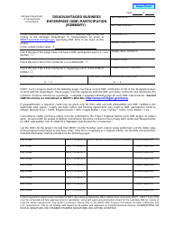 Form 0178 Disadvantaged Business Enterprise (Dbe) Participation (Summary) - Michigan