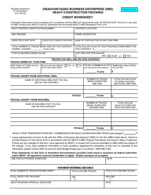 Form 4101  Printable Pdf