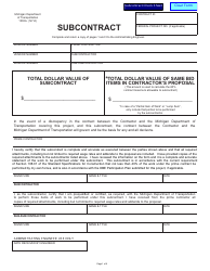 Form 1302A Subcontract - Michigan