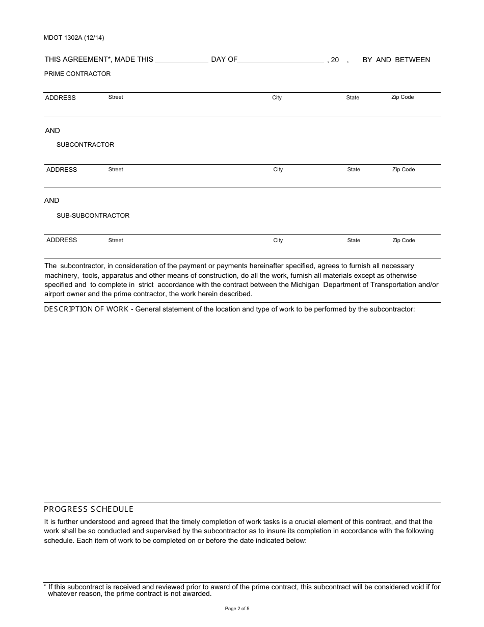 Form 1302A - Fill Out, Sign Online and Download Fillable PDF, Michigan ...