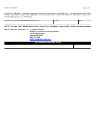 Form 0106 Sub-recipient Application for Certification of Title VI and EEO Compliance and Assurances - Michigan, Page 2