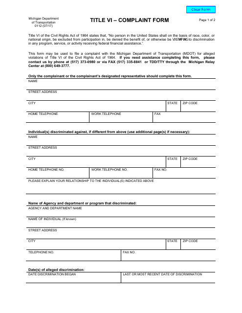 Form 0112  Printable Pdf