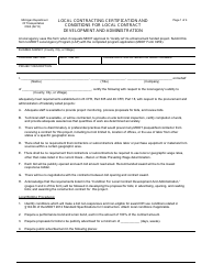 Form 0363 Local Contracting Certification and Conditions for Local Contract Development and Administration - Michigan