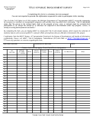Form 5400 Public Involvement Survey - Michigan, Page 5