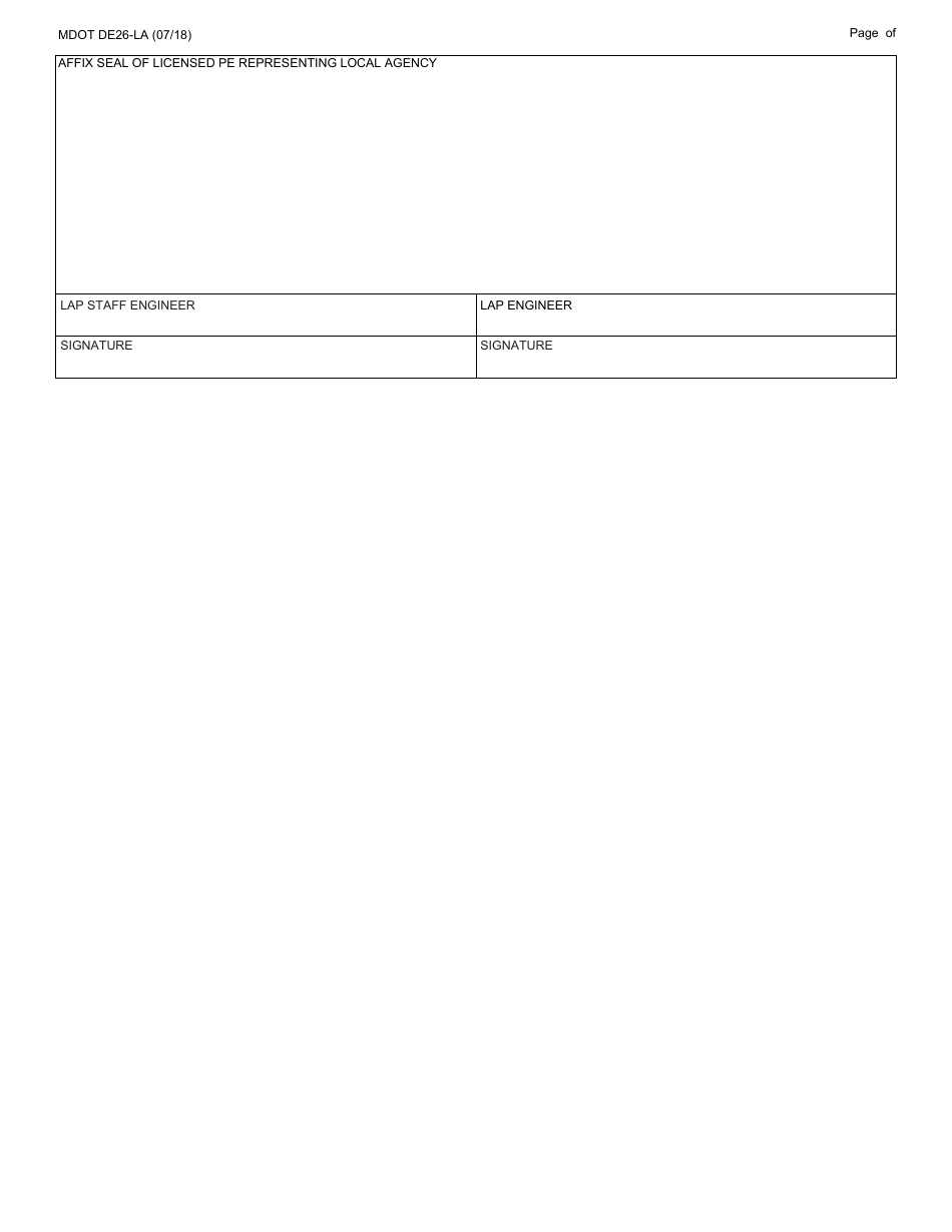 Form DE26-LA Design Exception Request - Local Agency - Michigan, Page 2