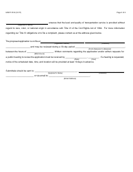 Form 3190 Proposed State and Federal Application for Operating and/or Capital Assistance - Michigan, Page 2
